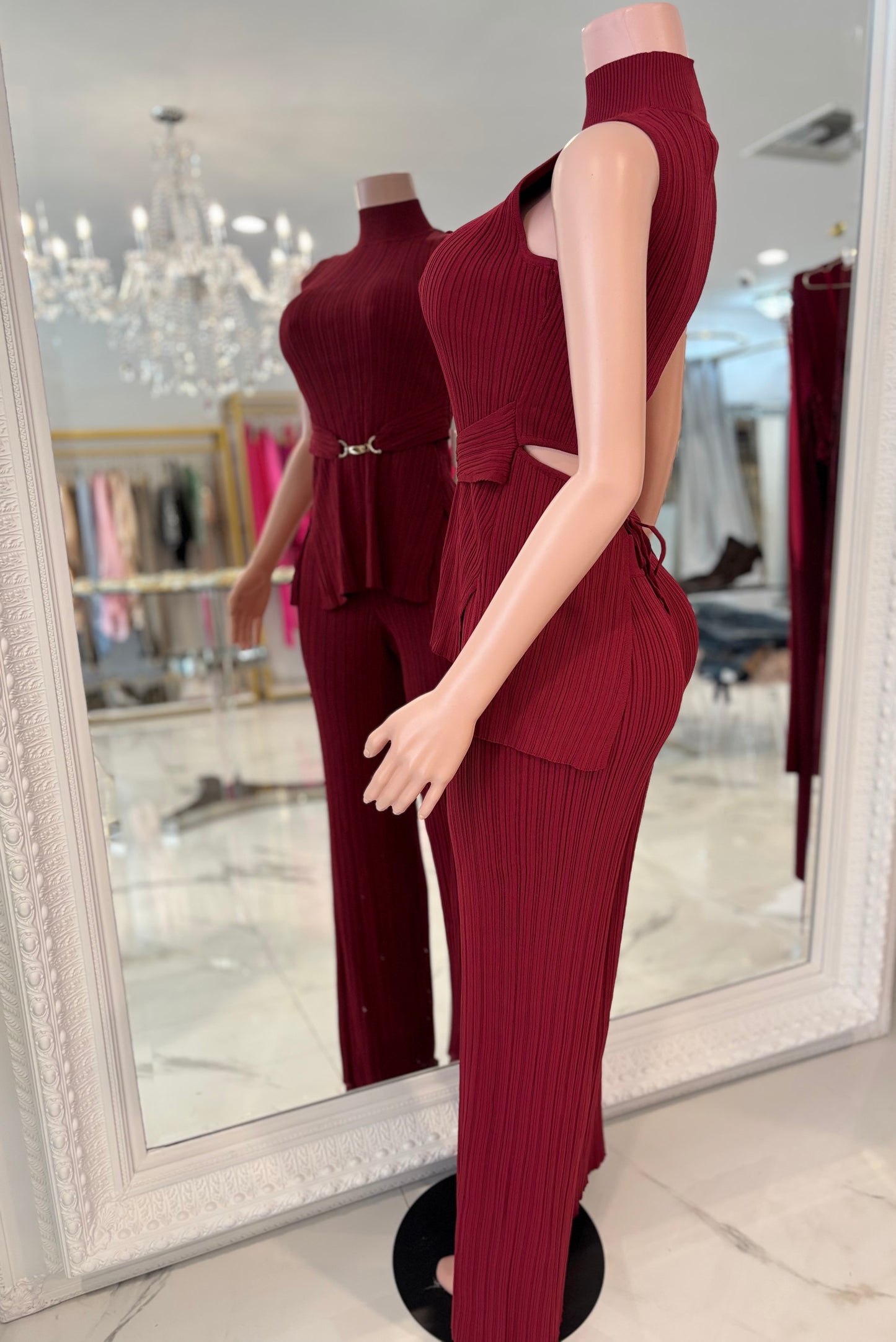 The Draped Aura Ribbet Pant Set