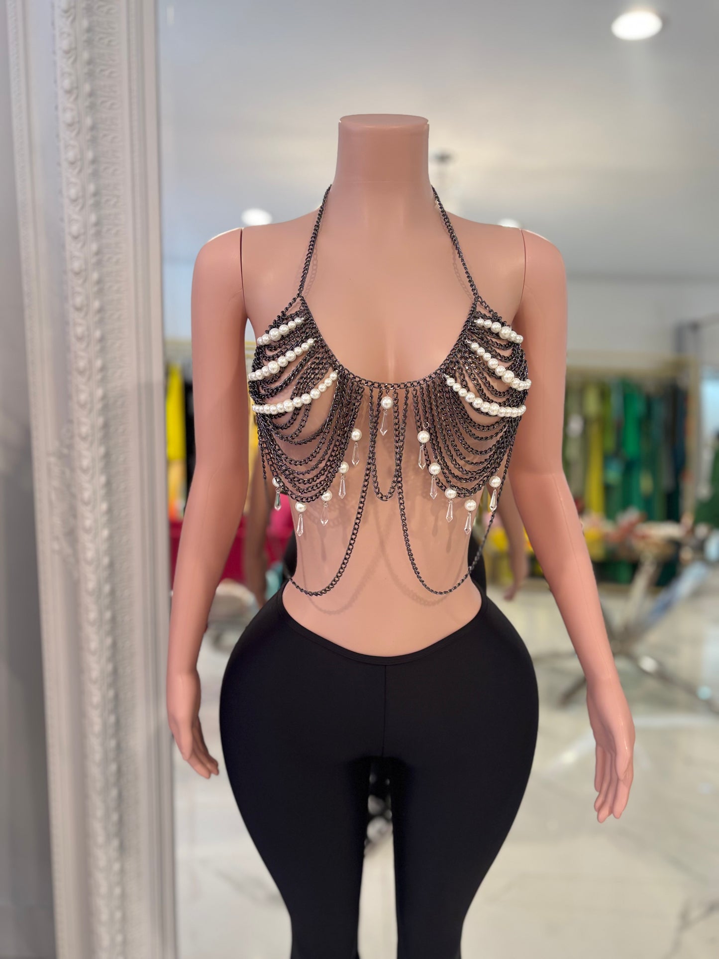 Iconic Goddess Pearls Top