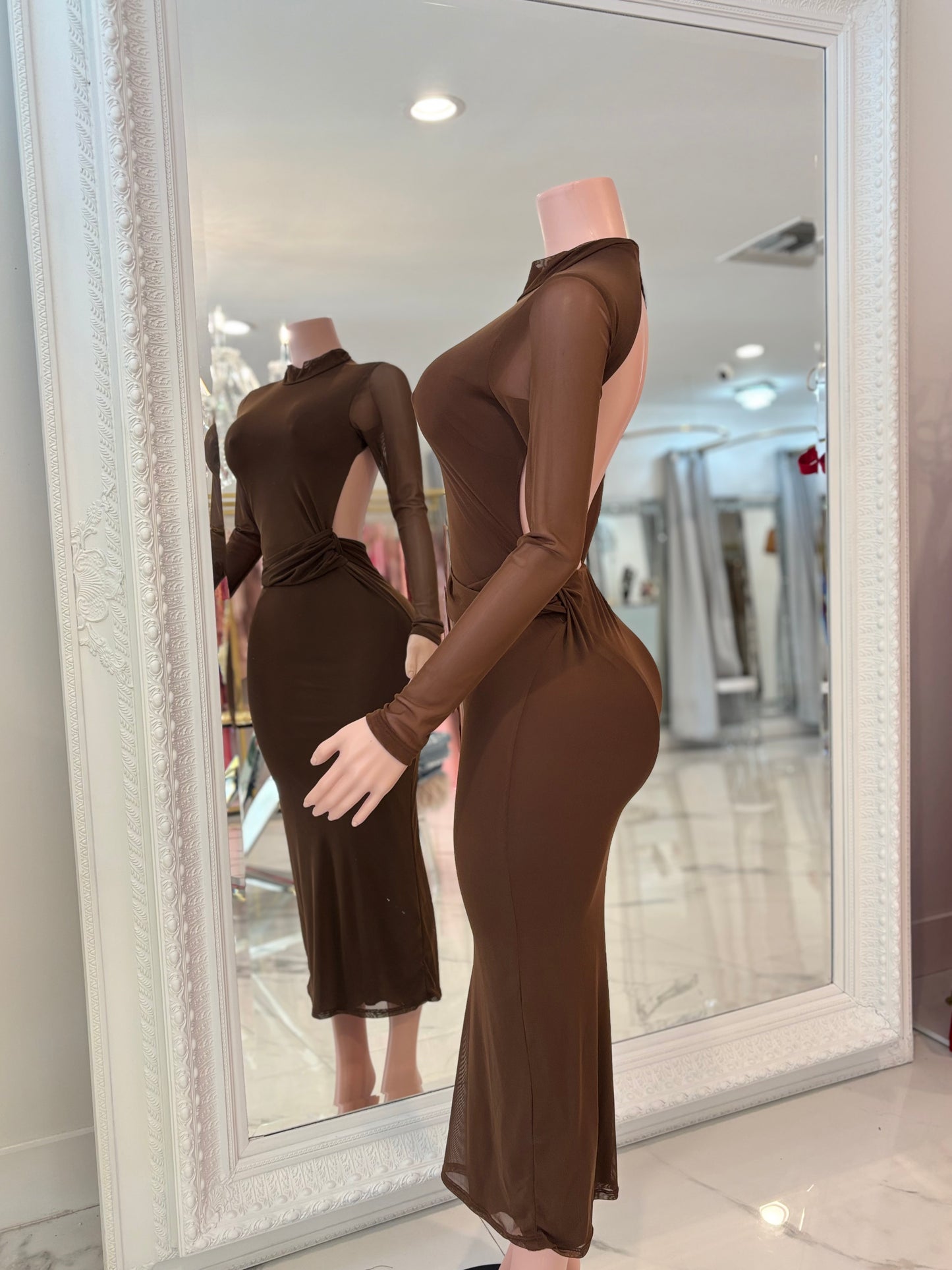 They'll Never Know Maxi Dress Brown