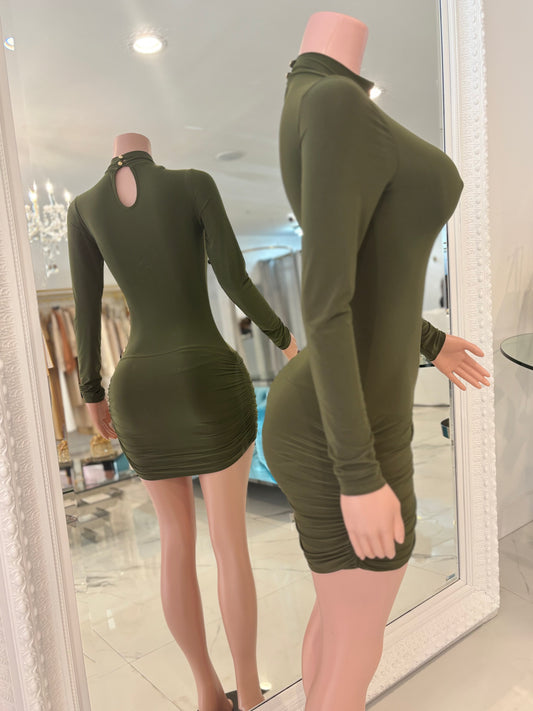 Gorgeous Girl Mini Dress Olivo