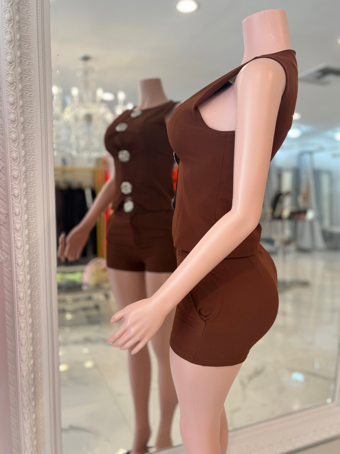 Conjunto Corto Short Set Brown