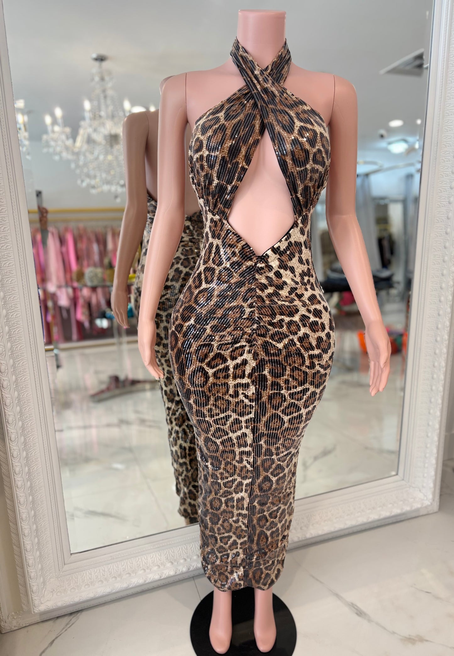 Serengeti Glam Leopard Ruched