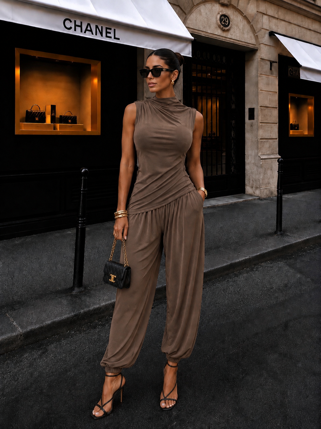 Don't Bother Pants Set Brown