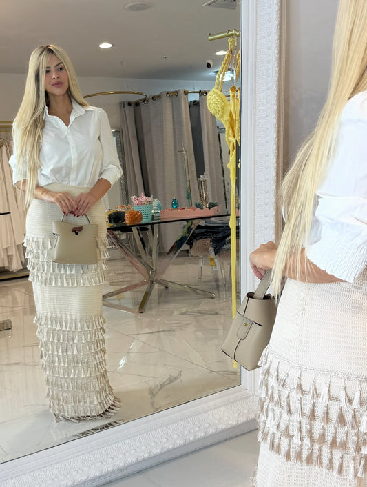 Dear Baby Skirt Set Nude White