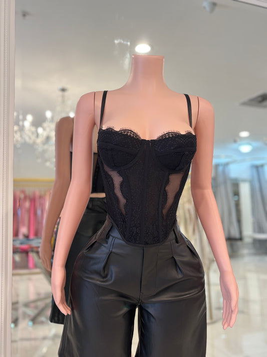Come and Get a Peek Top Black