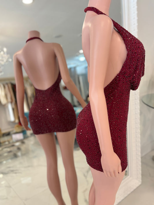 Be My Darling Mini Dress Rojo Vino