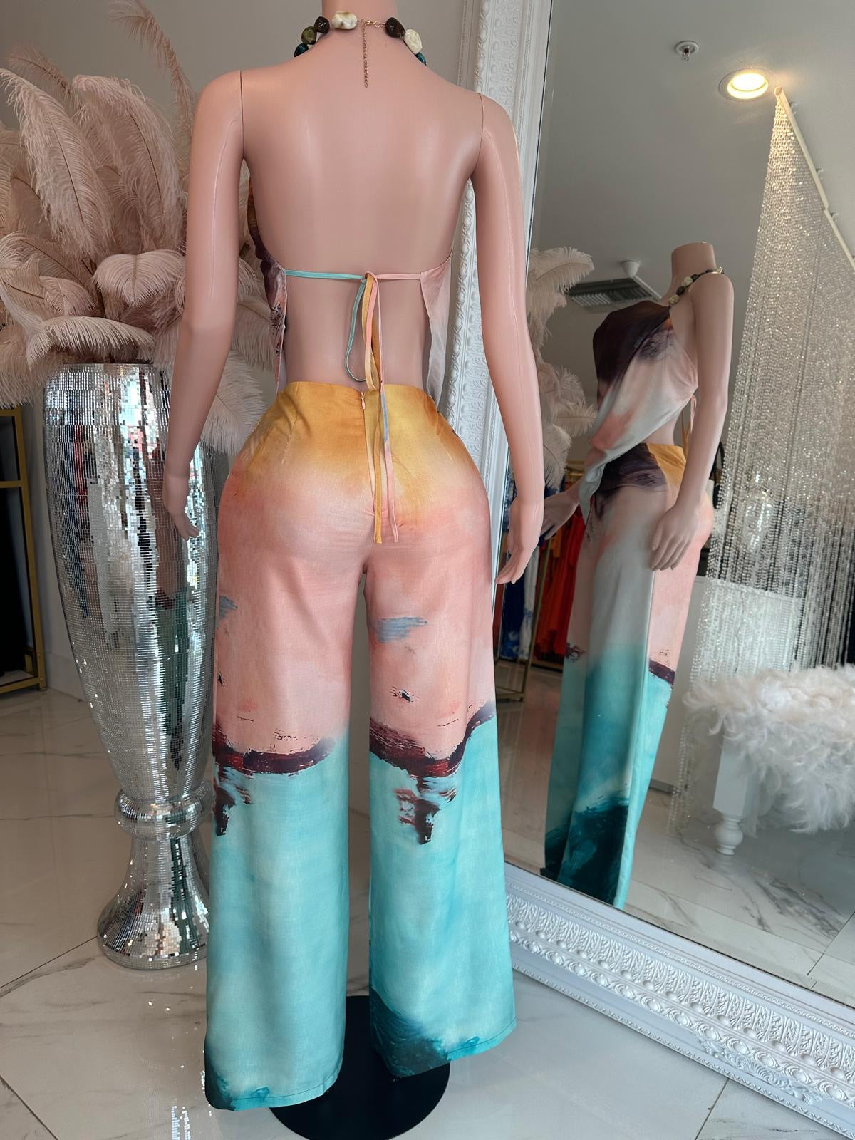 Graceful Gardens Pant Set Green