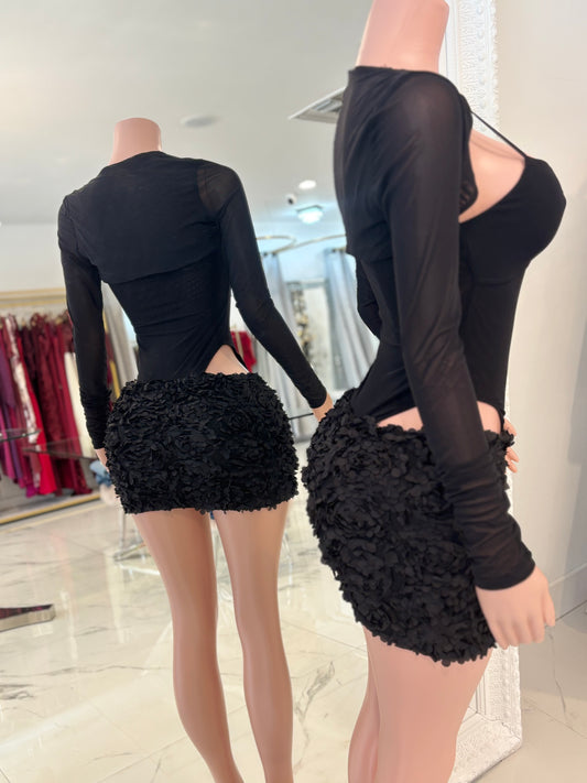 Wrapped Around My Finger Skirt Set Black