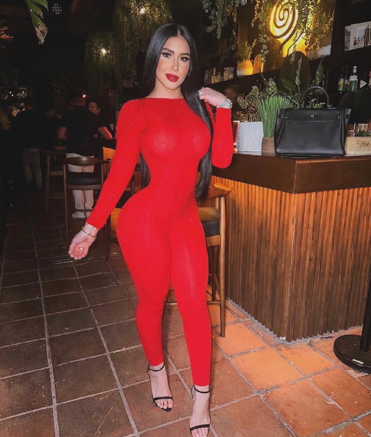 Light Night Jumpsuit Red