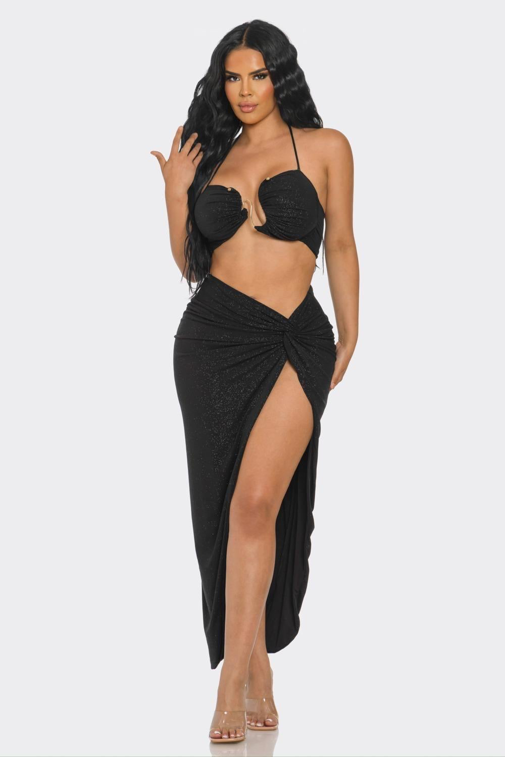 Miami Party Skirt Set Black