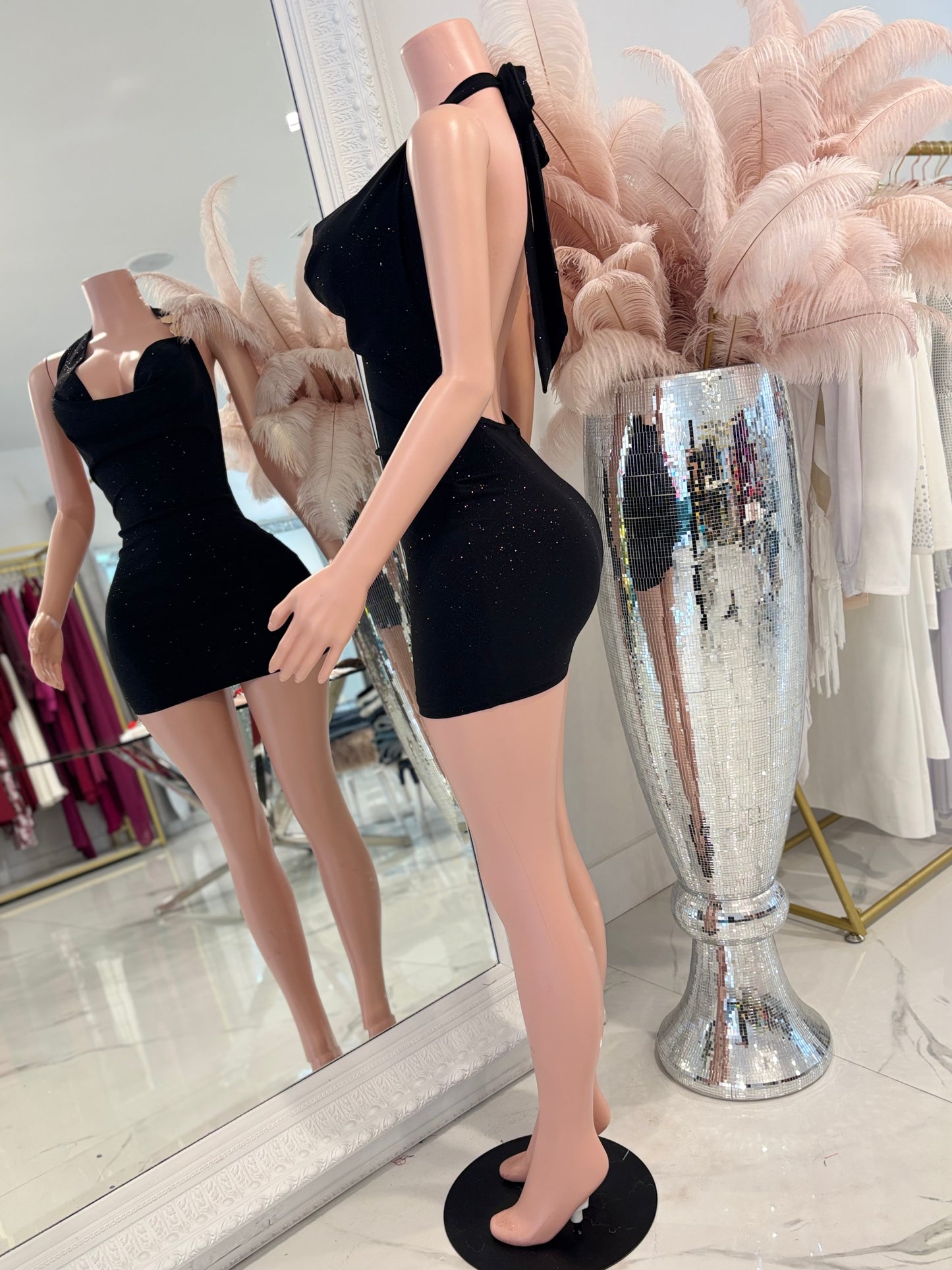 Forbidden Glow Mini Dress Black