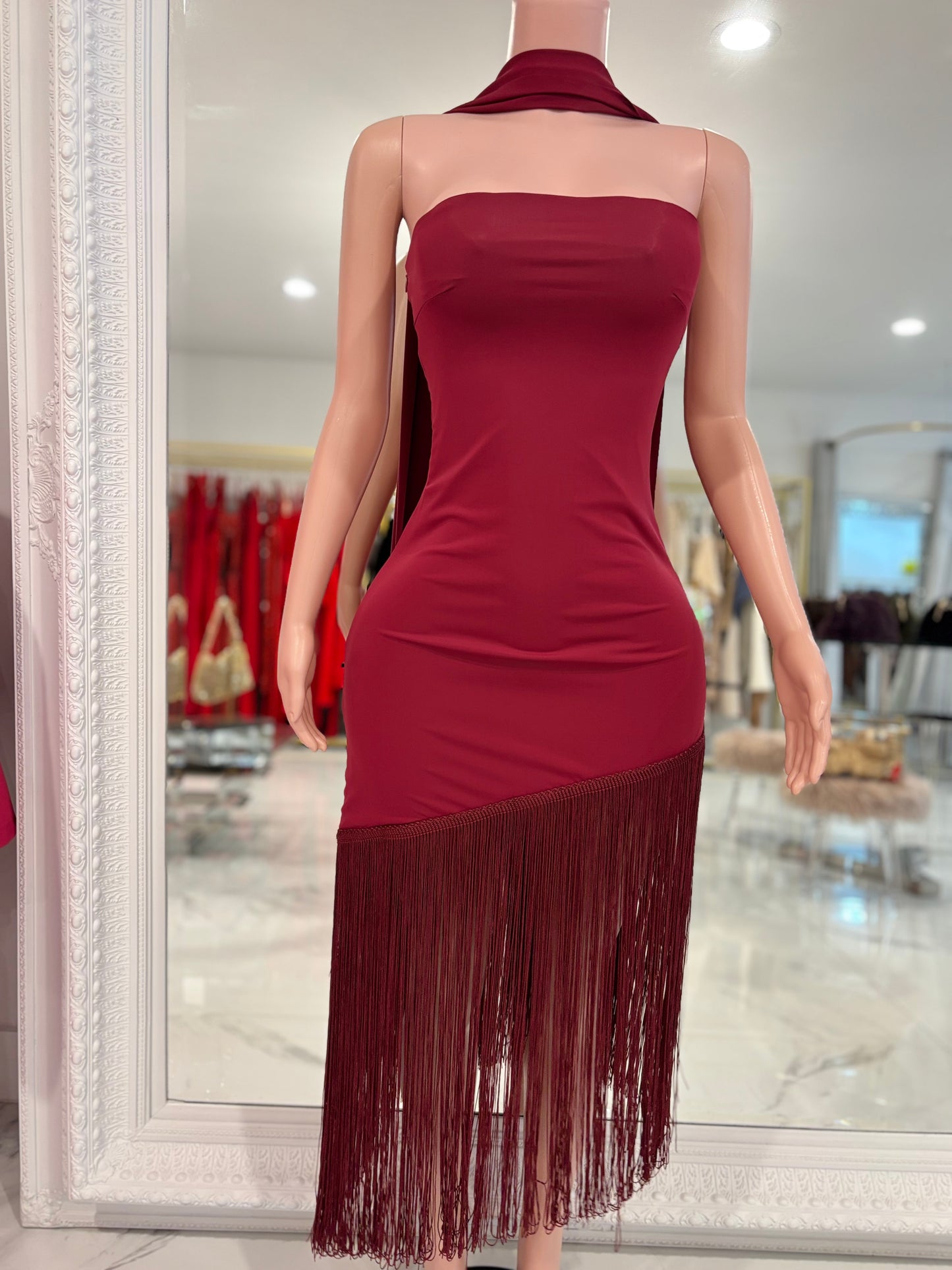 Time To Be Alive Midi Dress Rojo Vino