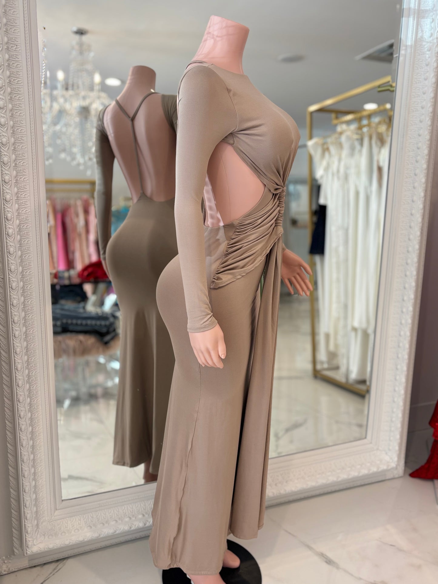 Sexy And Elegant Maxi Dress Beige