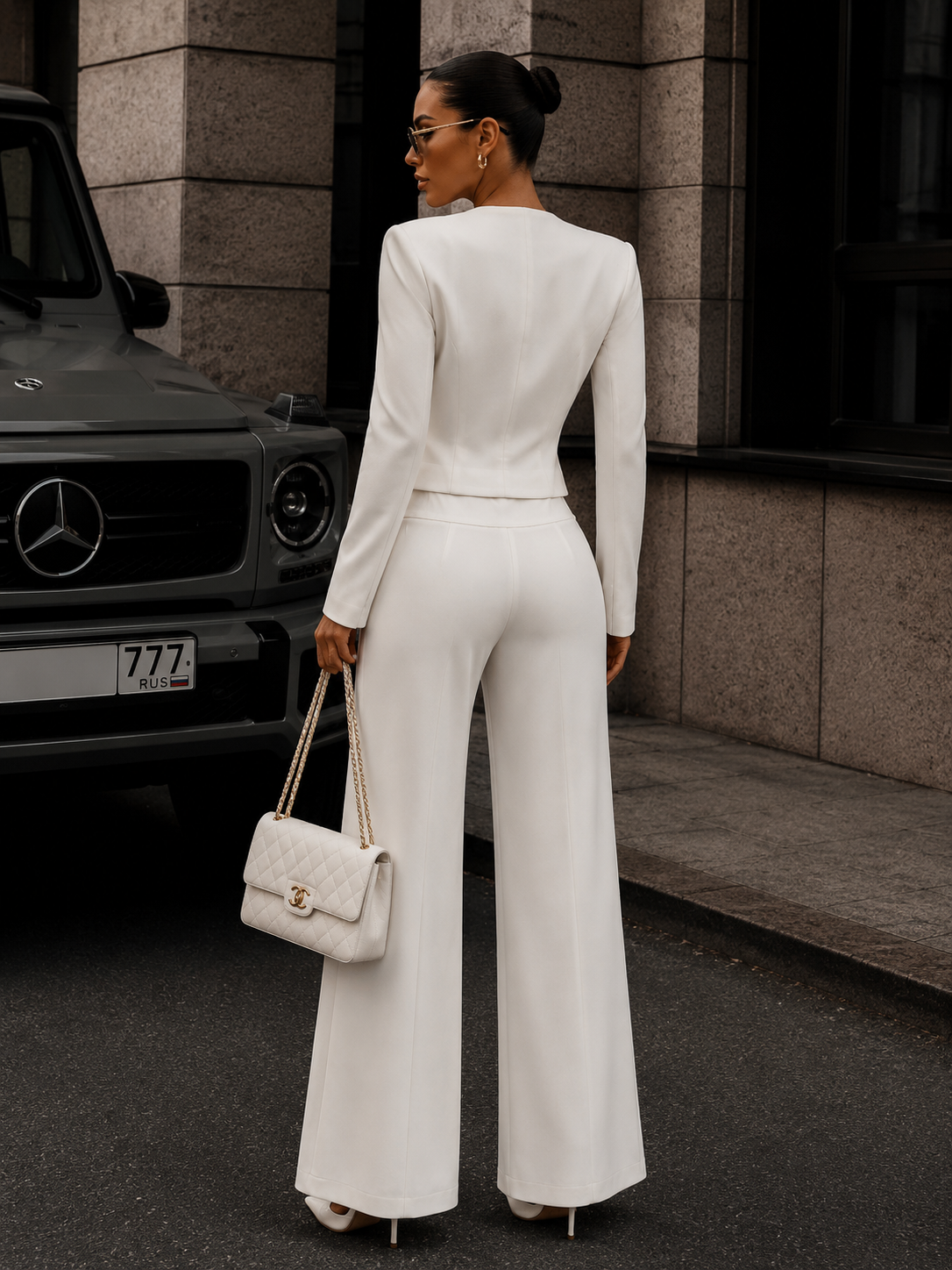 Glamour Pants Set White