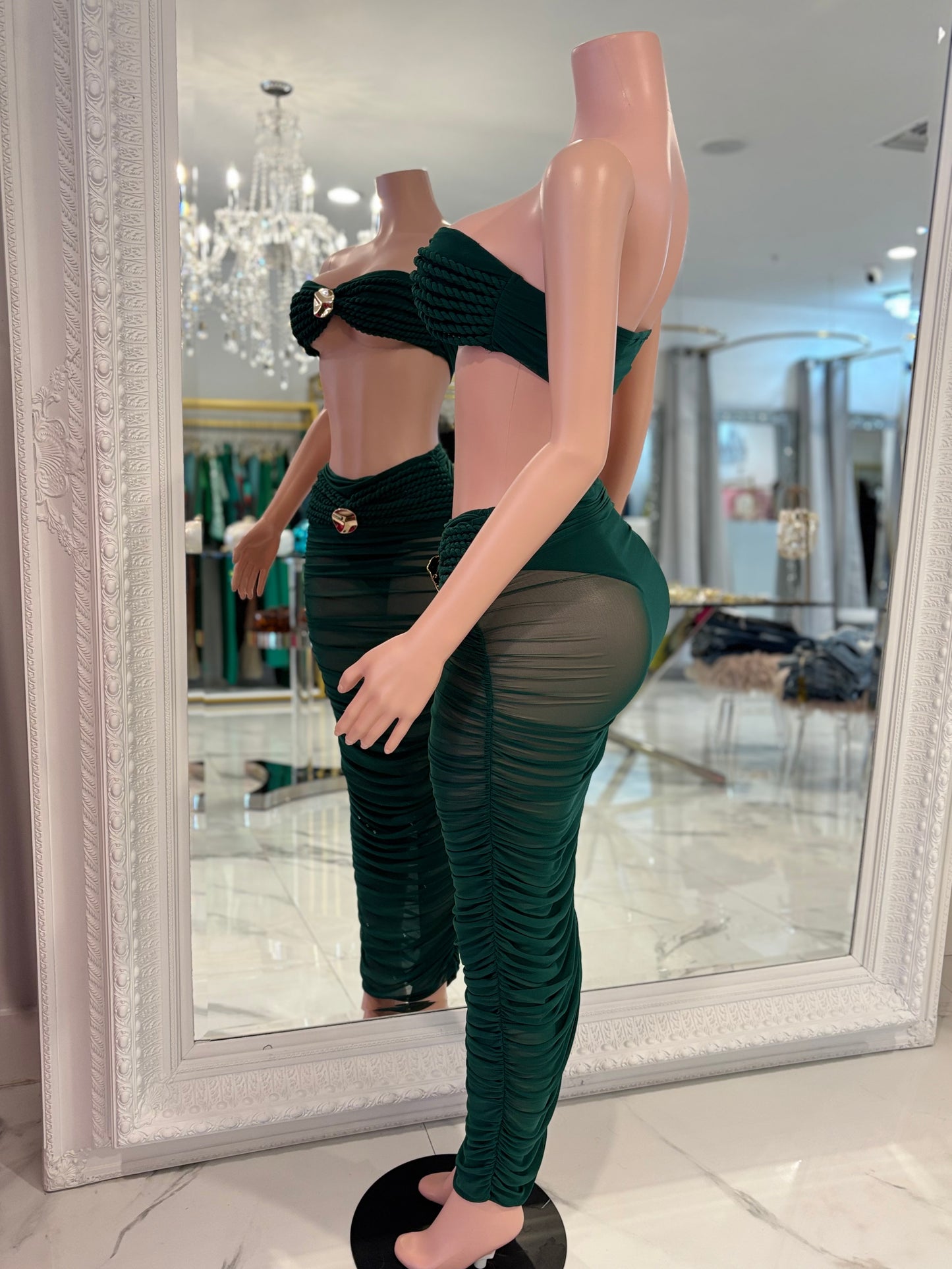 I'm a Little Tied Up Skirt Set Green