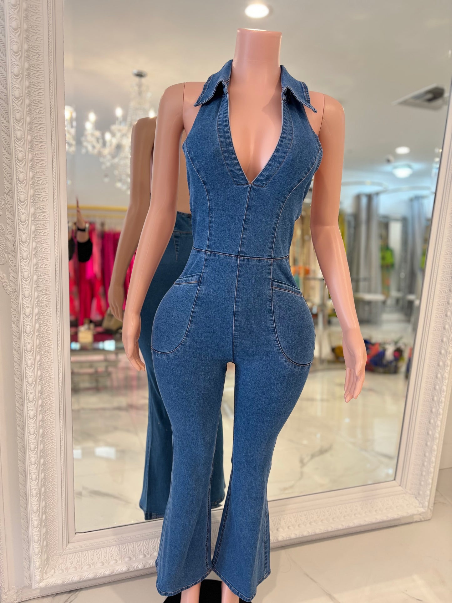 The Bombshell Has Arrived Jumpsuit Blue