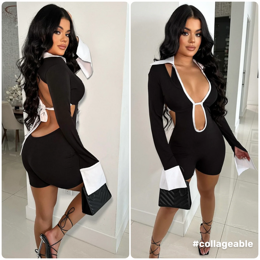 The Hourglass Allure Romper Black