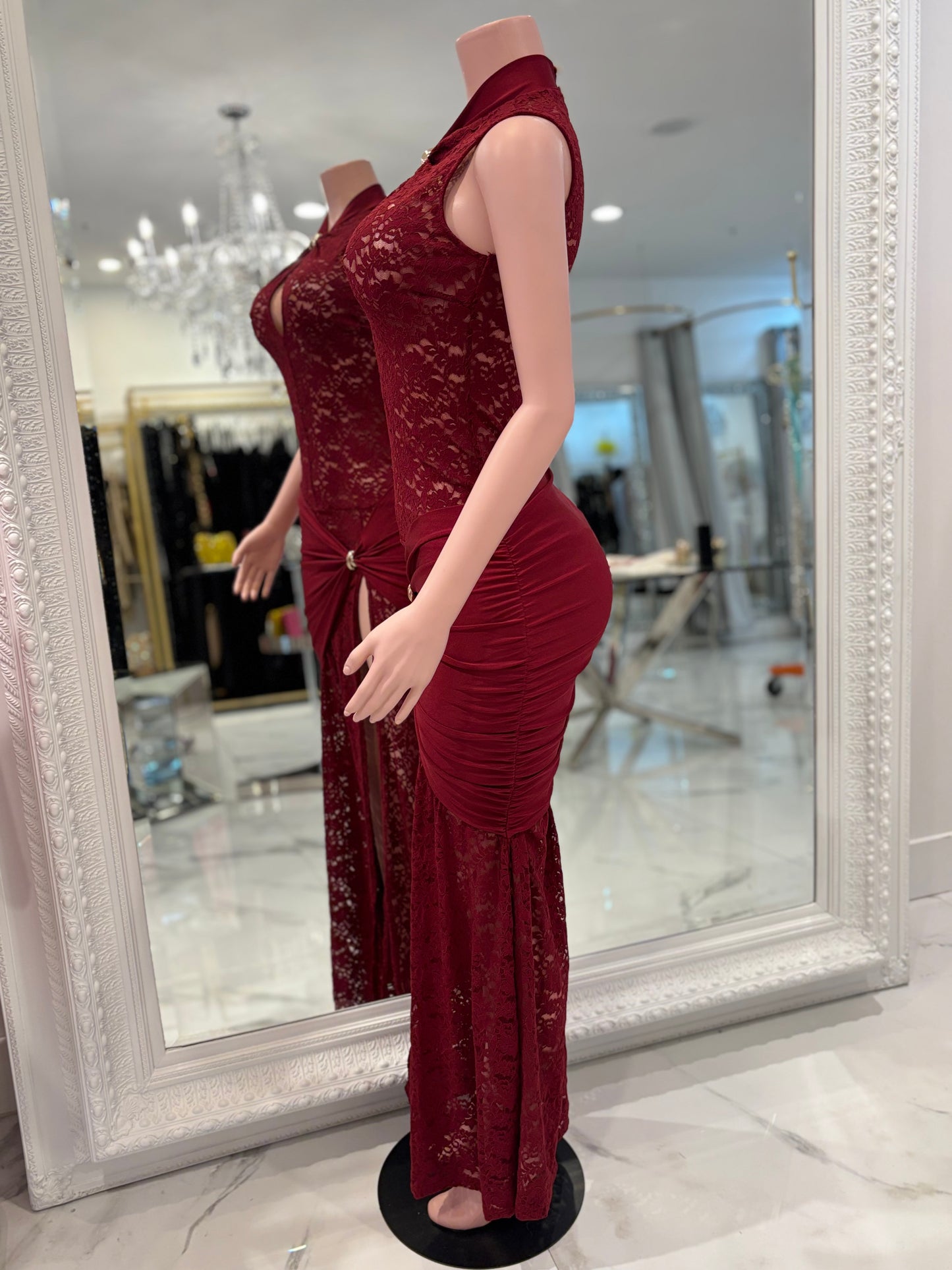 Do I Mesmerize You Maxi Dress Rojo Vino