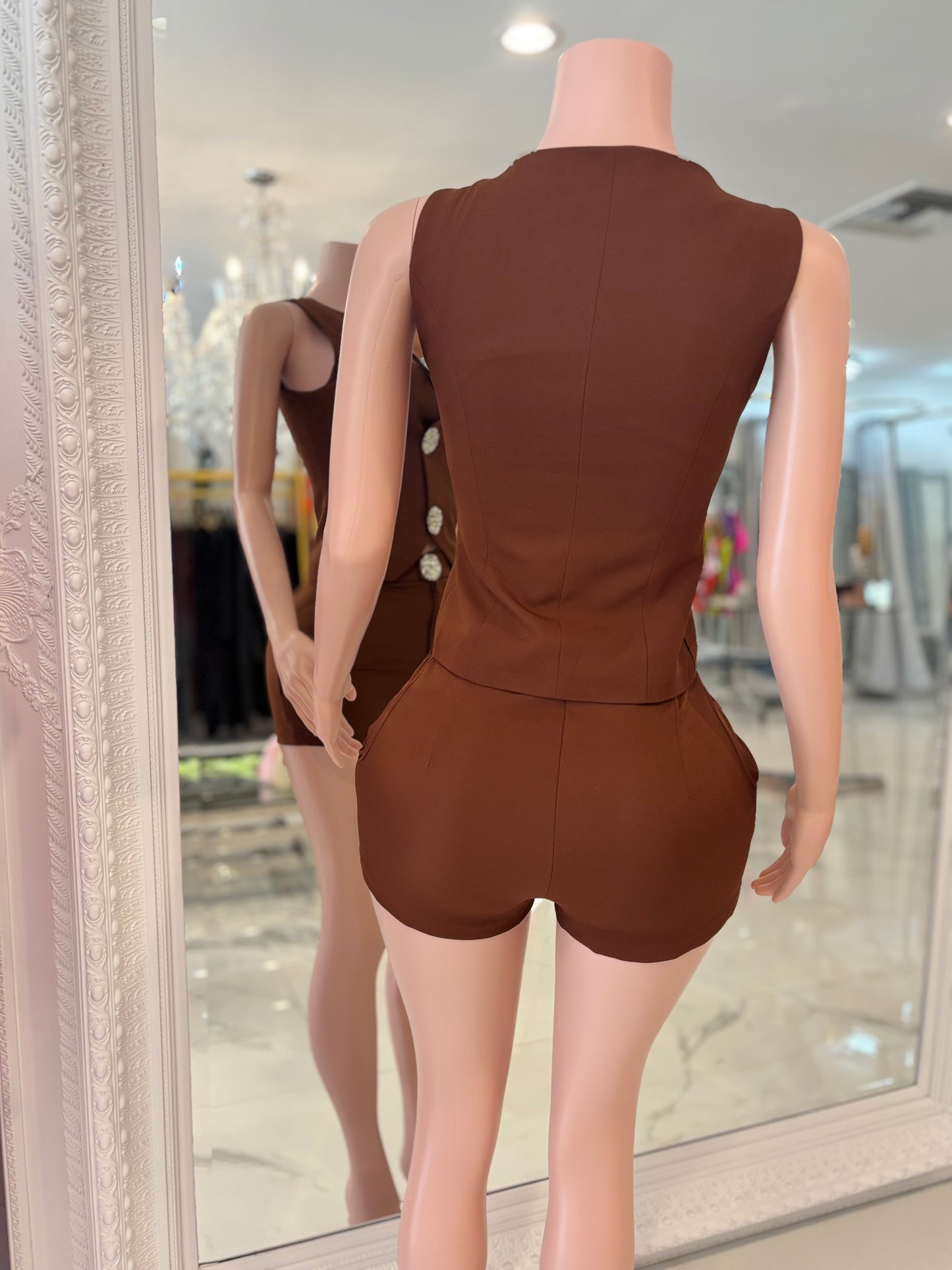 Conjunto Corto Short Set Brown