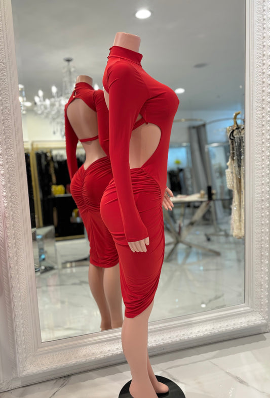 I Need You Midi Dress Red