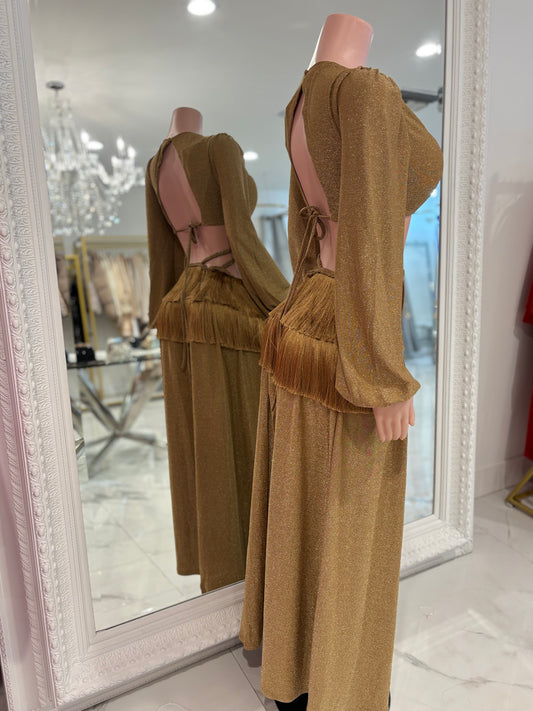 Don’t Be Jealous Maxi Dress Gold