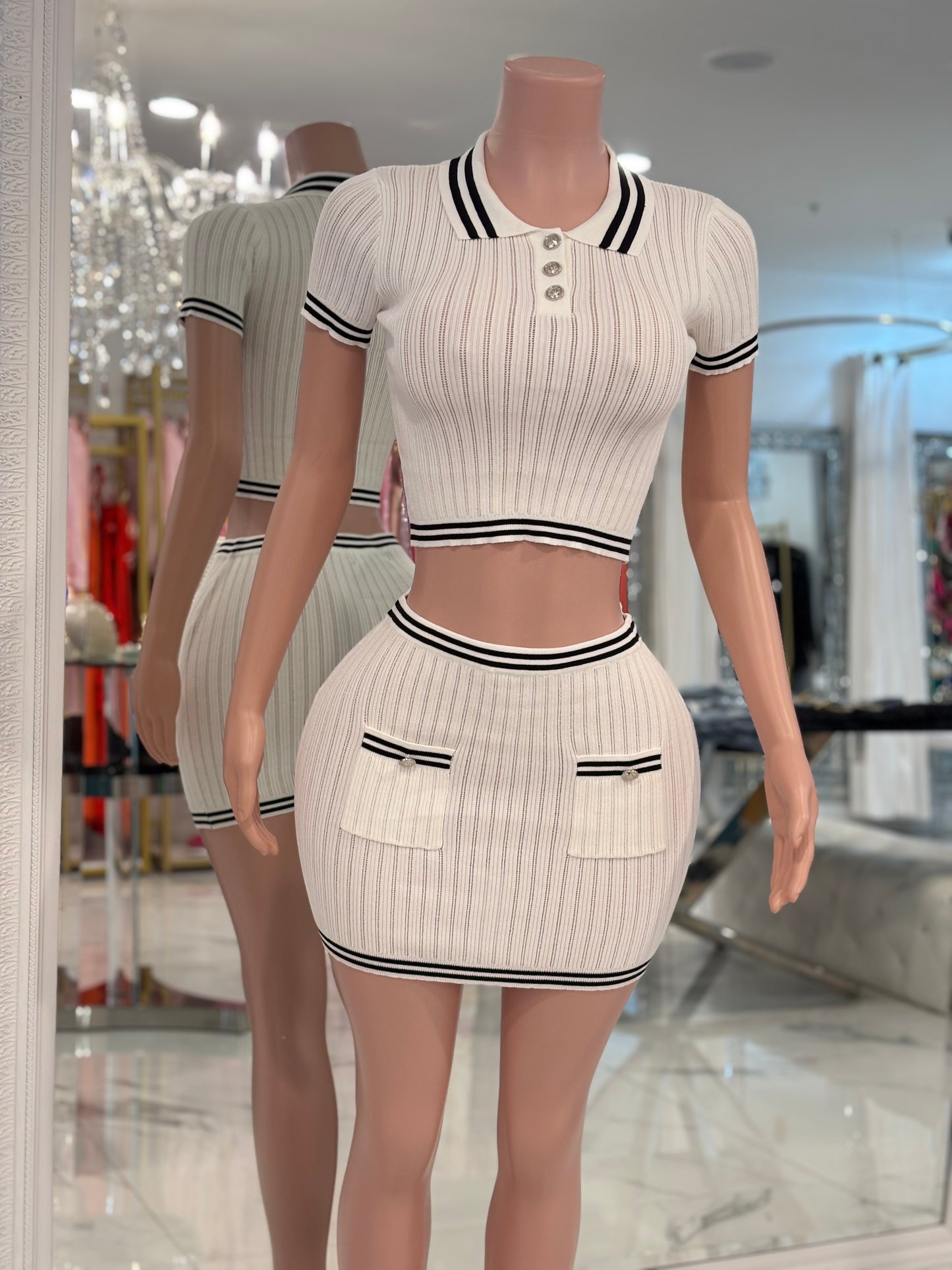Sporty Chi Knit Skirt Set