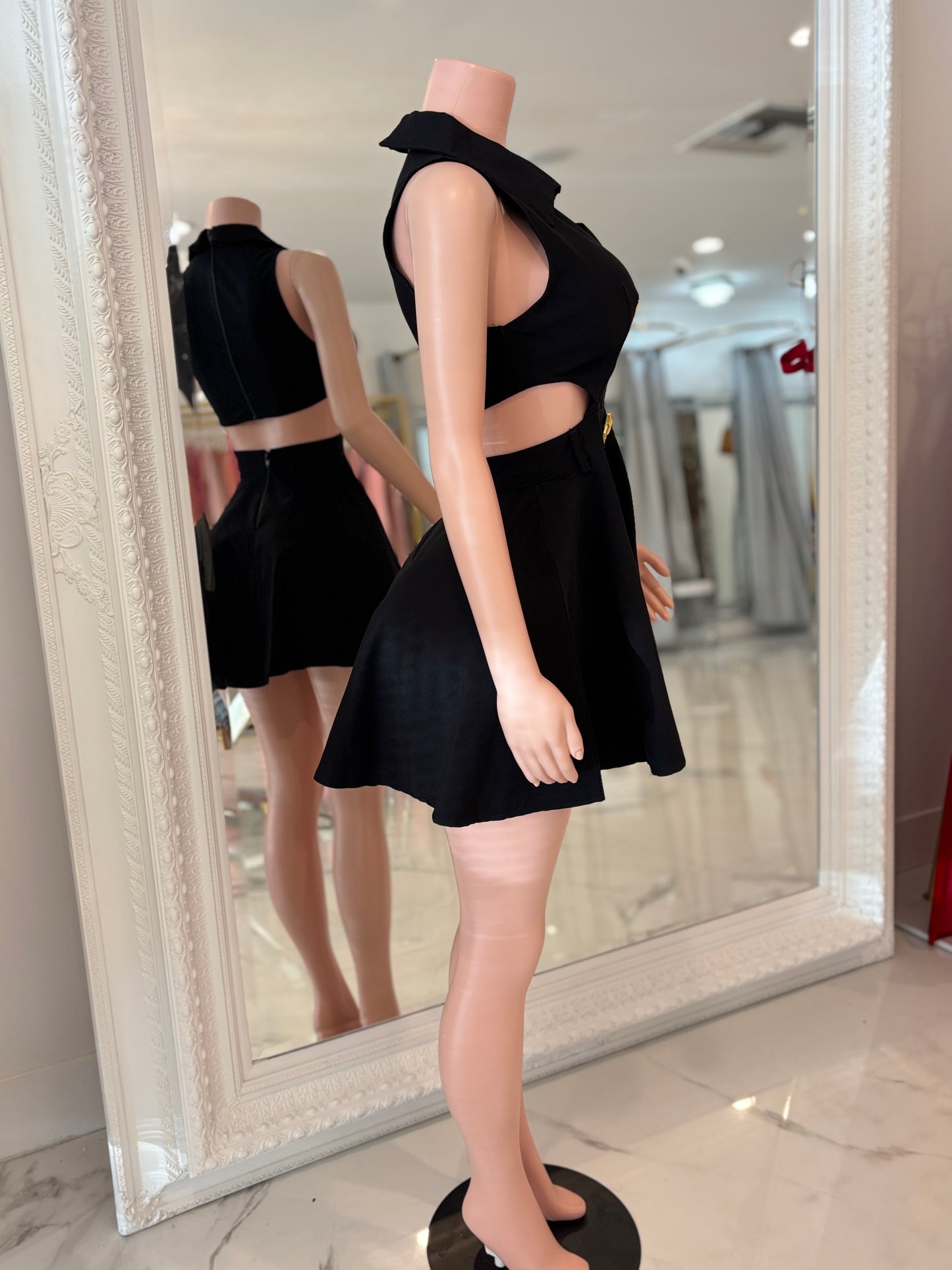 Seascape Mini Dress Black