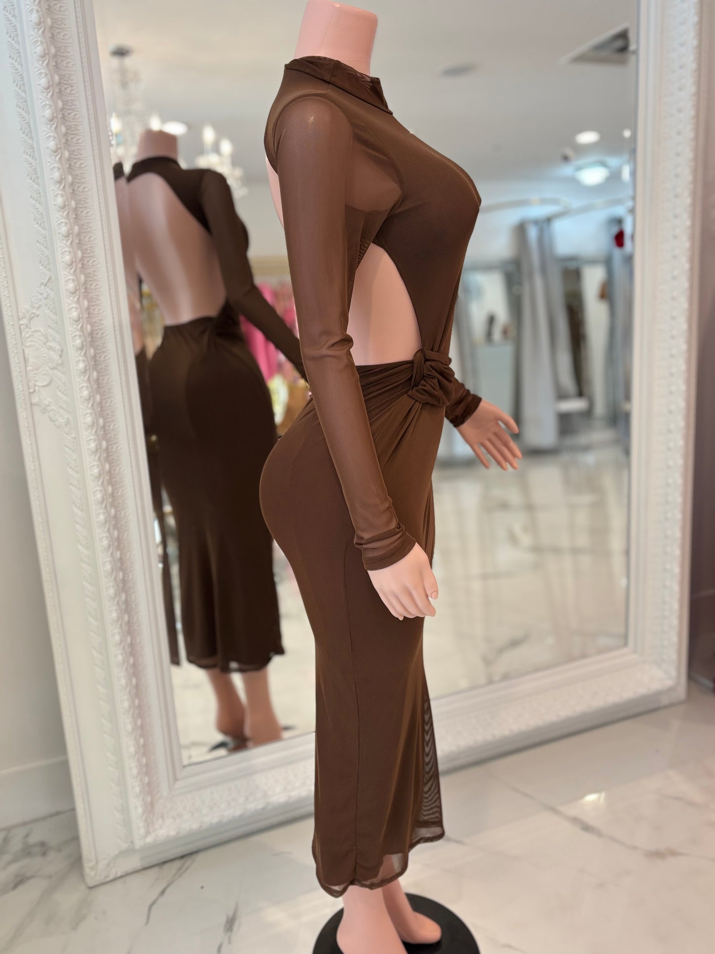 They'll Never Know Maxi Dress Brown