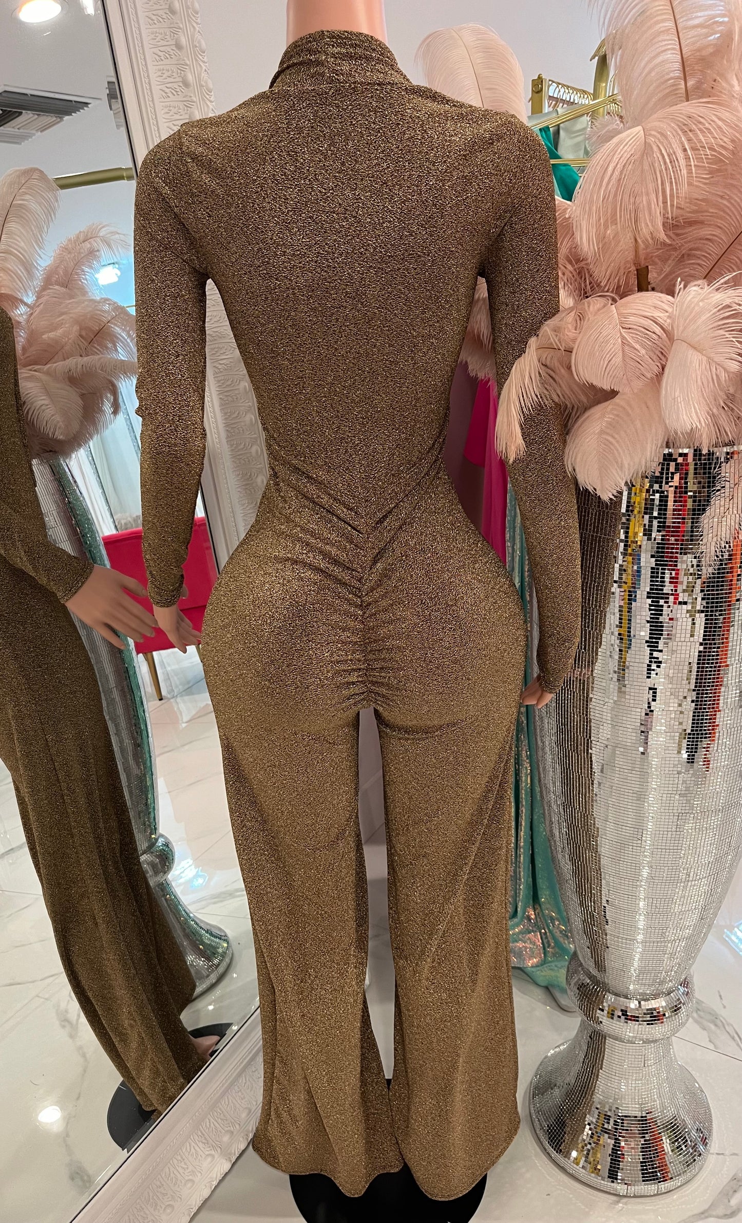 Sexy Vibes Jumpsuit Gold