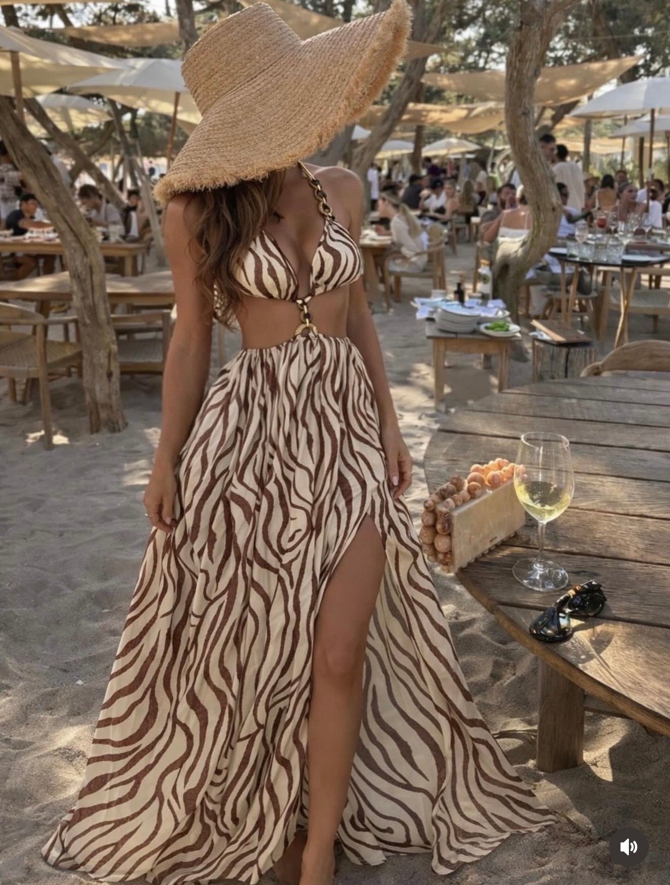 The Walk on the Beach Maxi Dress Brown
