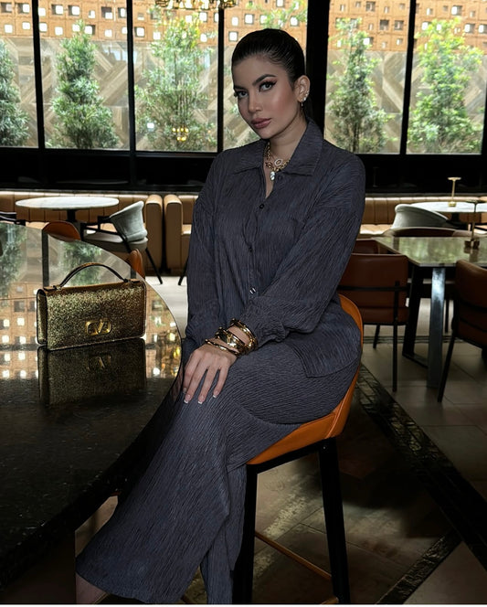 Rustic Reverie Pant Set Dark Grey