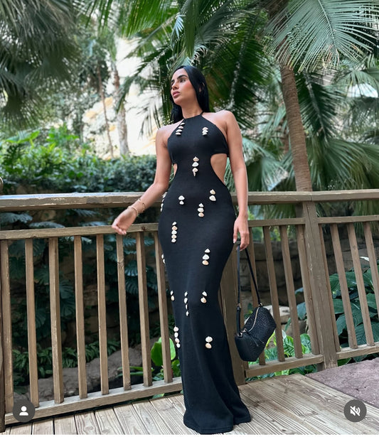 Addict Knit Maxi Dress Black