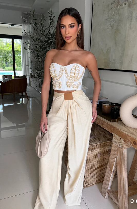 Elegant Pant Set White