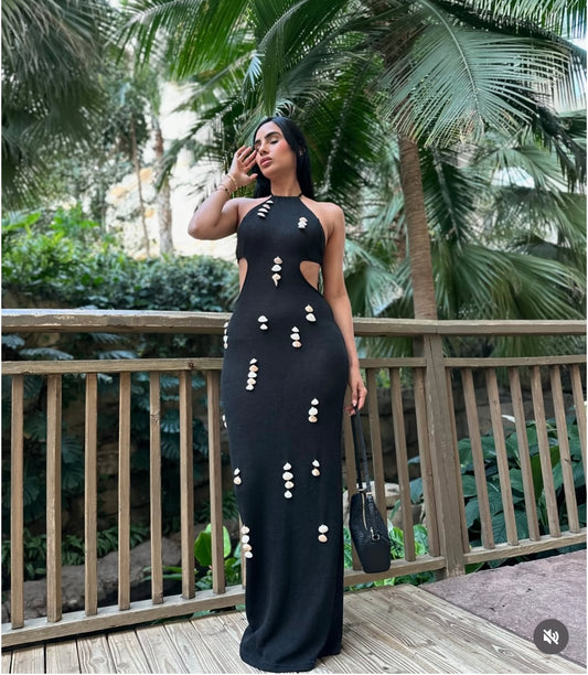 Addict Knit Maxi Dress Black