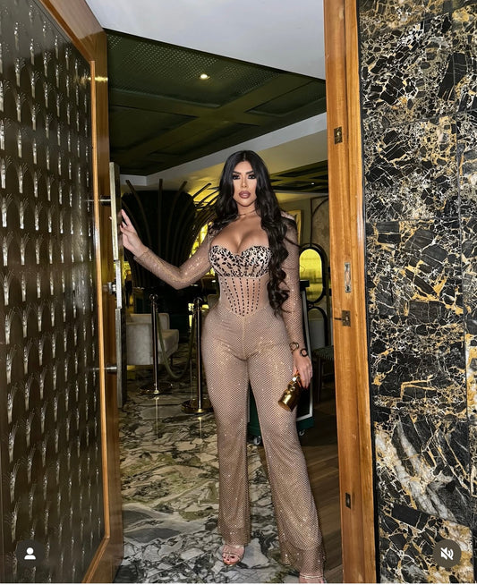 Titi Nights Rhinestone Jumpsuit