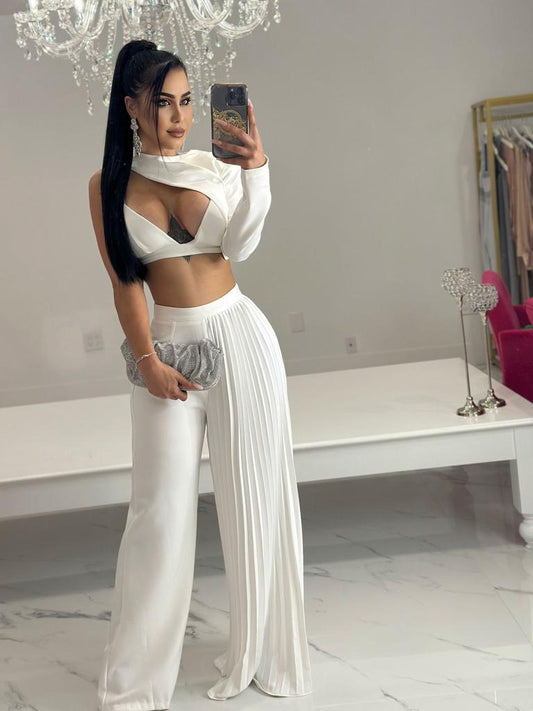 Try Me Sweetheart Pant Set White