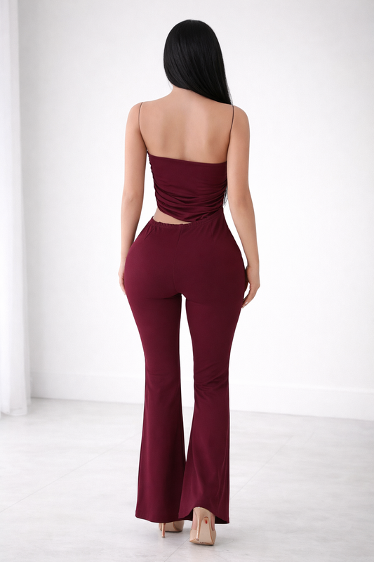 Happy Hour Jumpsuit Red Wine
