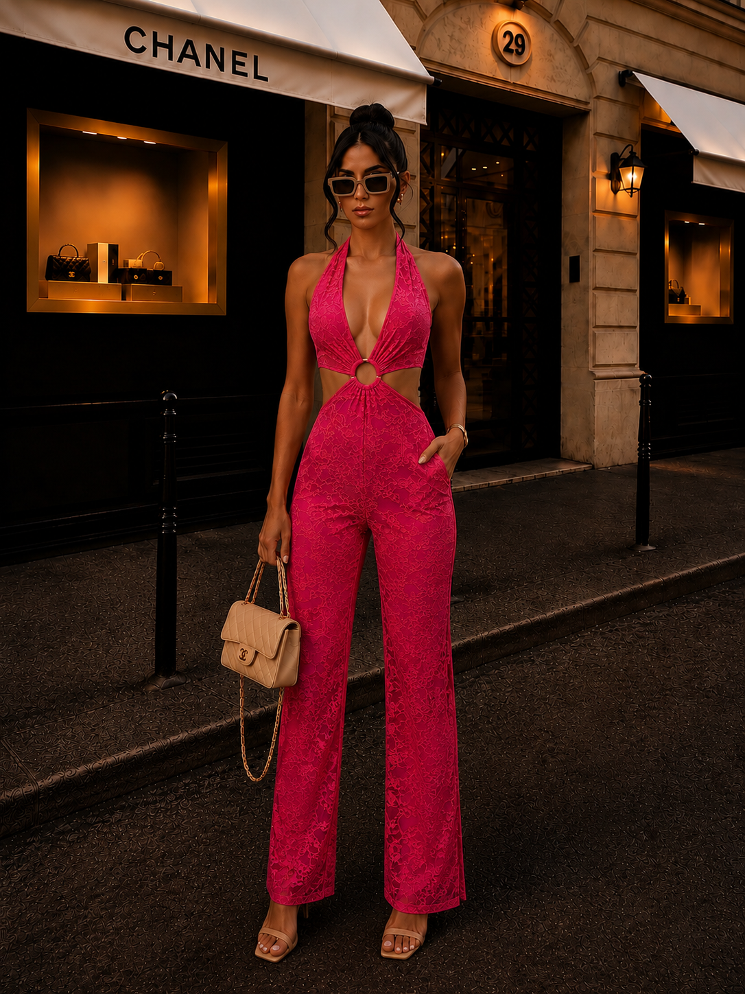Lacy Jumpsuit Pink
