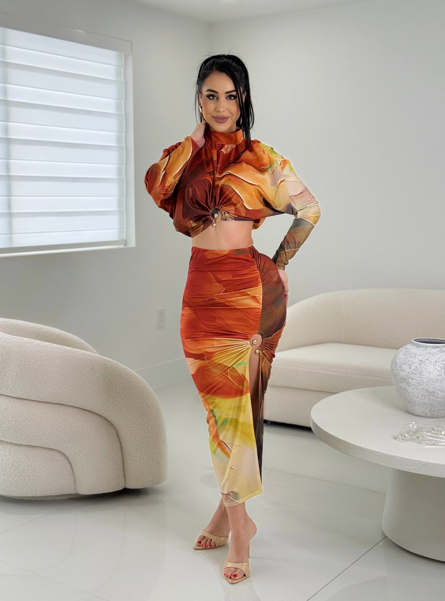 Desert Whirl Skirt Set Orange