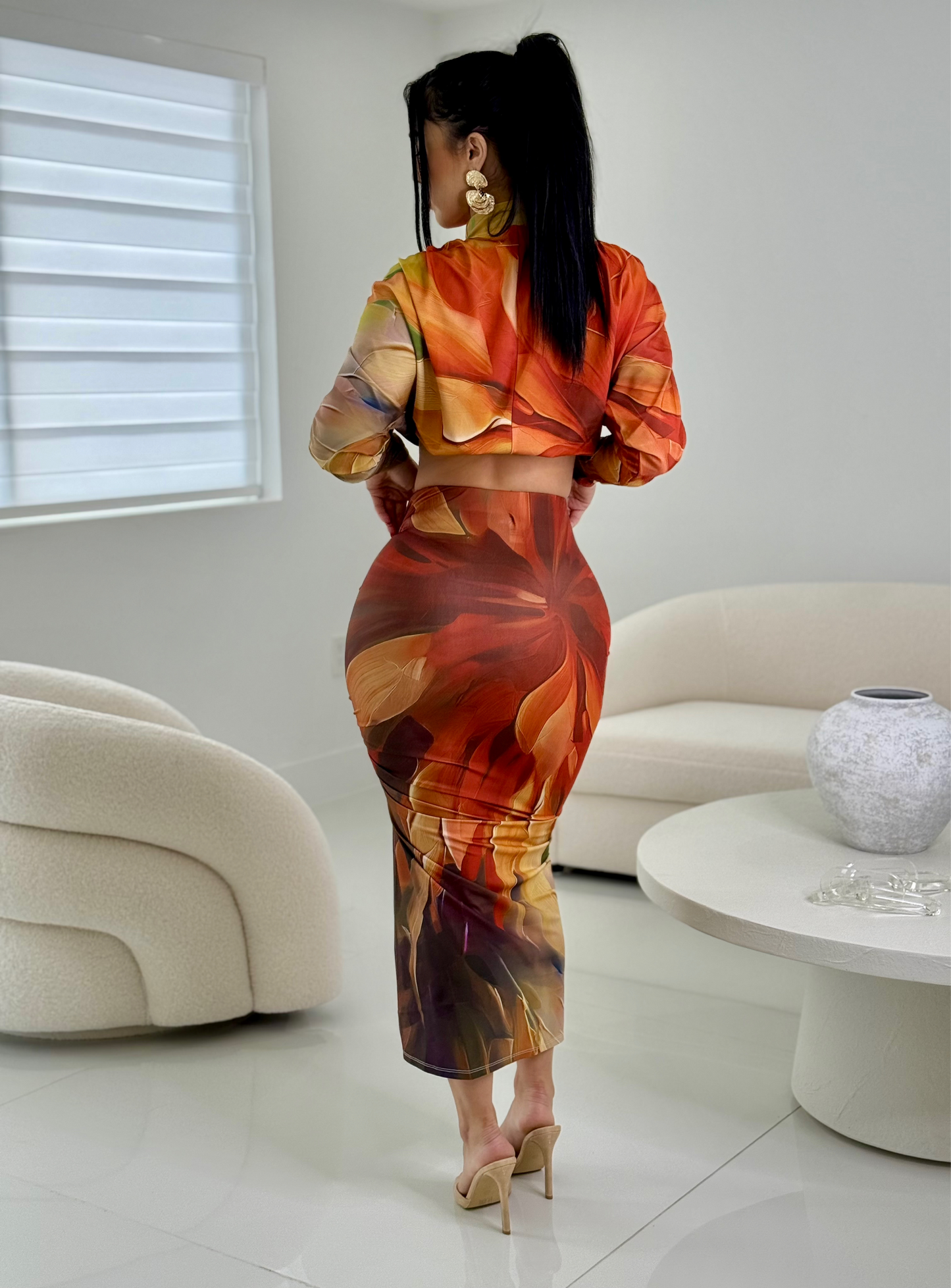 Desert Whirl Skirt Set Orange