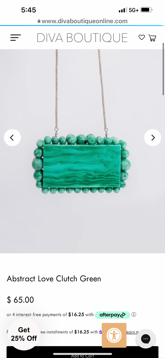 Abstract Love Clutch Green