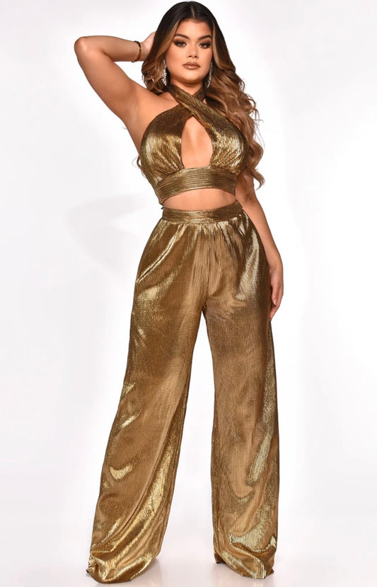 In A Good Mood Pant Set Gold