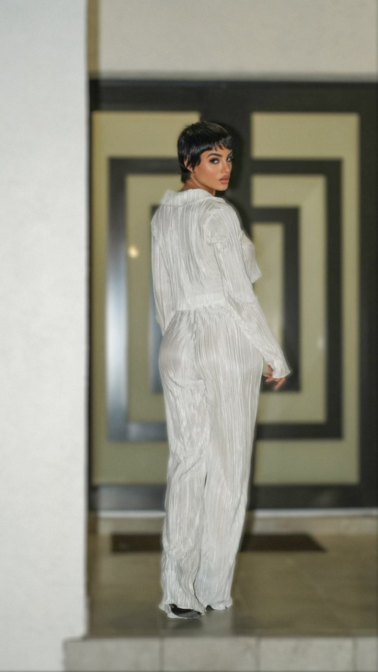 Must Be In Charge Pant Set White