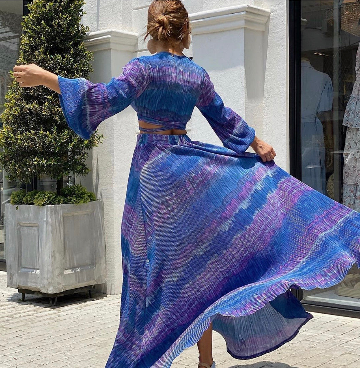 Free Thoughts Skirt Set Blue