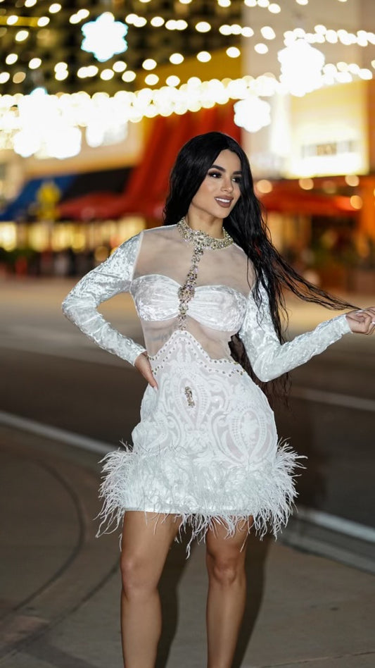 Shine Tonight Rhinestone Mini Dress