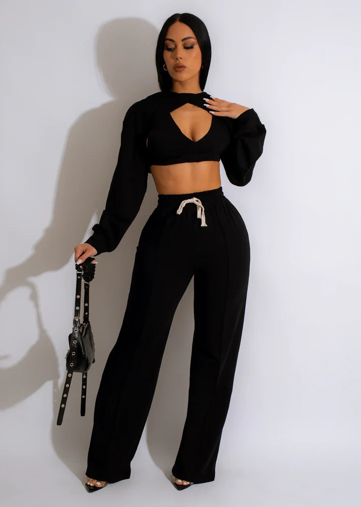 Out For A Ride Jogger Set Black