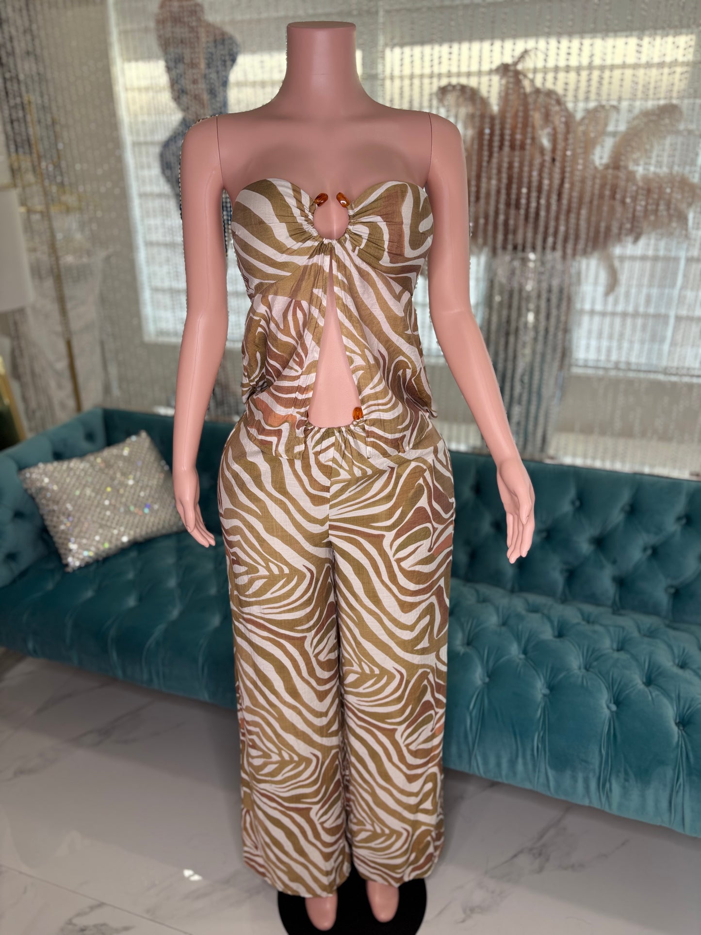 Casual Chic Pants Set Zebra