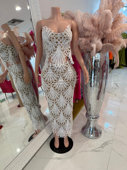 Opal Grace Lace Skirt Set White