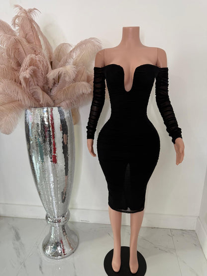 The Opulence Ruched Midi Dress