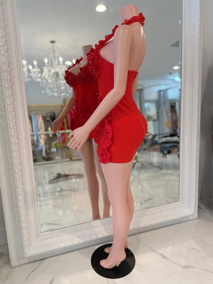 What the Festive Mini Dress Red